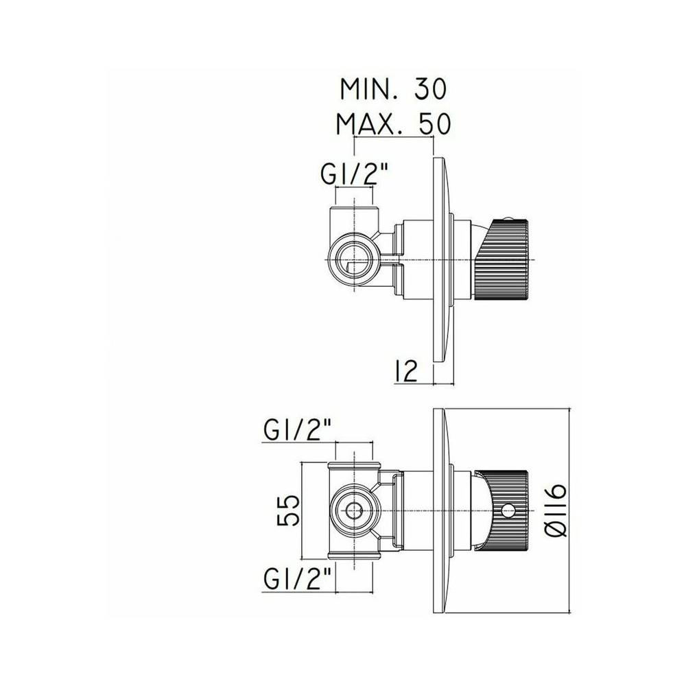 Kit Saliscendi PAFFONI Giada con miscelatore ad incasso JO010CR e presa acqua tonda a muro