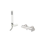 Miscelatore doccia con supporto a muro serie Tilt modello TI168DST steel looking Paffoni
