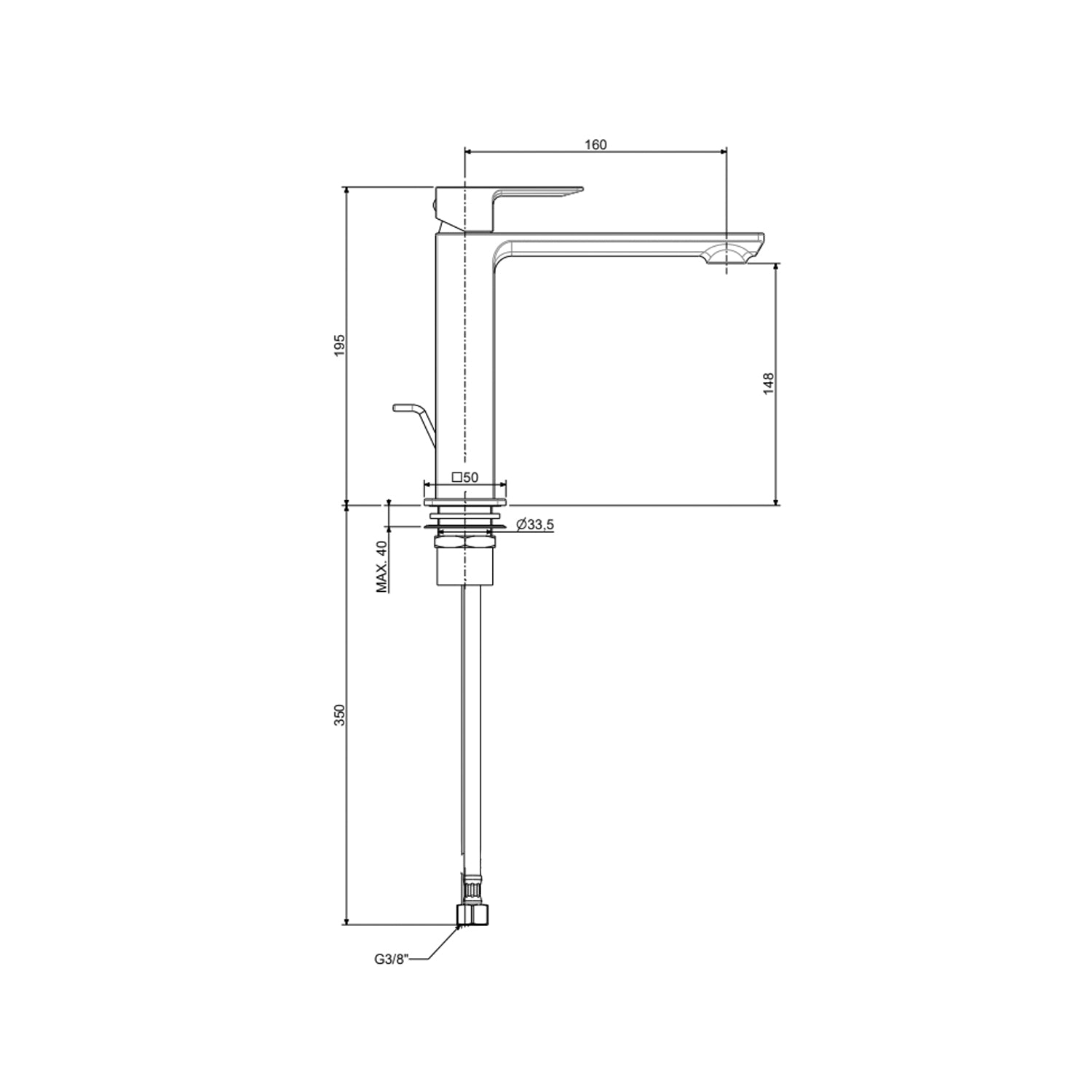 Miscelatore lavabo medio senza scarico Paffoni serie Elle - Cromato
