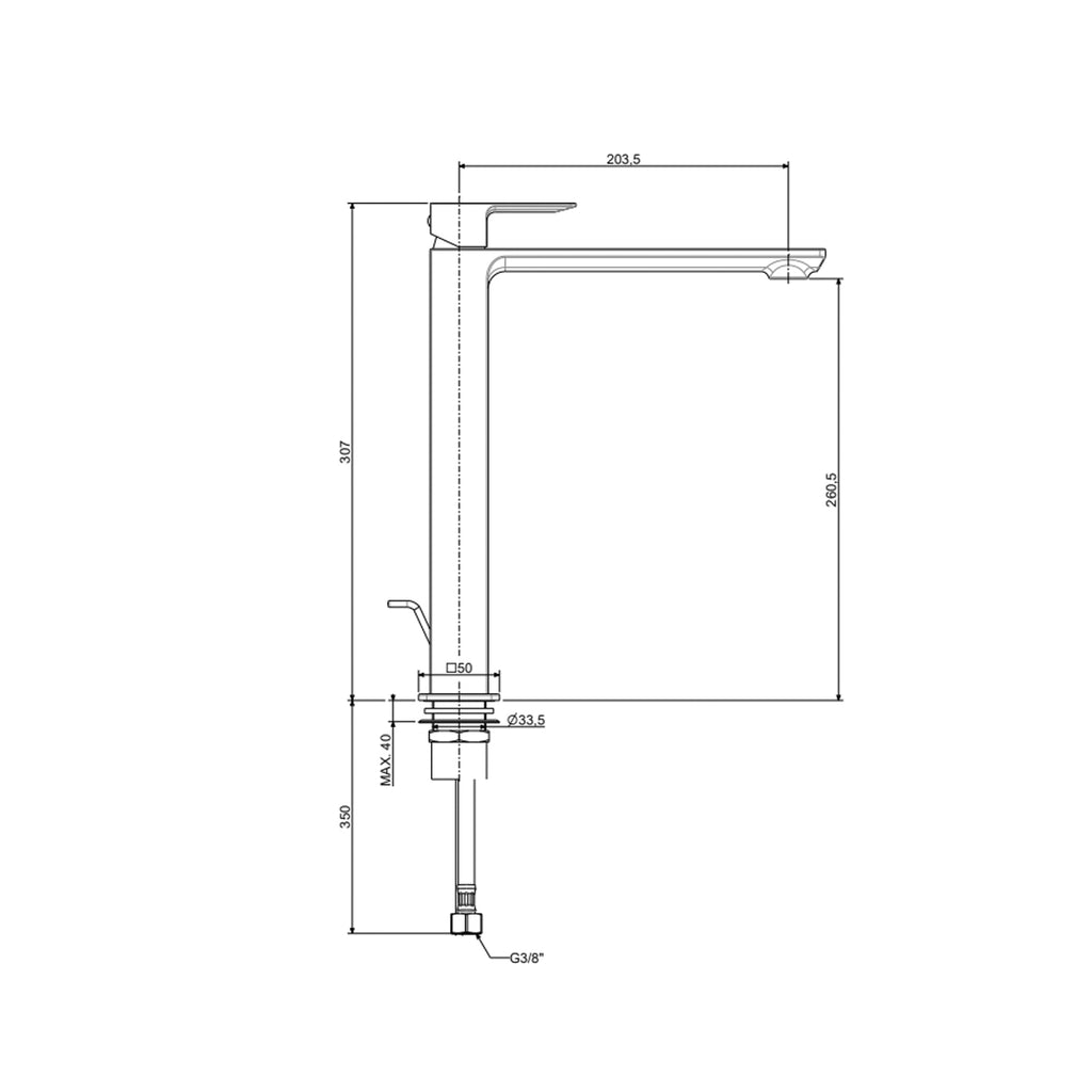 Miscelatore lavabo alto Paffoni senza scarico serie Elle - Cromato