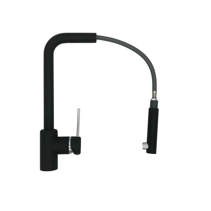 Rubinetti miscelatore per lavello cucina  con doccetta estraibile  nero opaco Modello India di Argo Rubinetterie