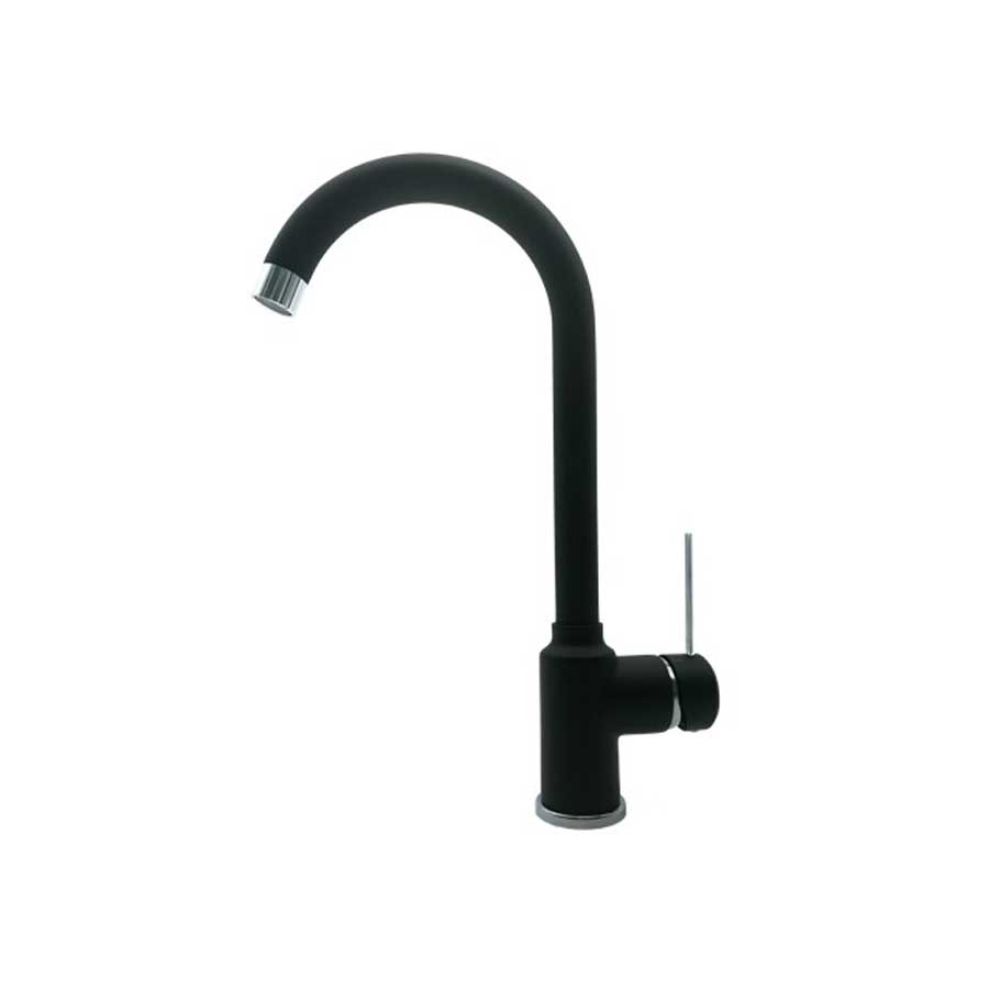 Rubinetti miscelatore per lavello cucina  canna tonda finitura nero opaco Modello Korea di Argo Rubinetterie