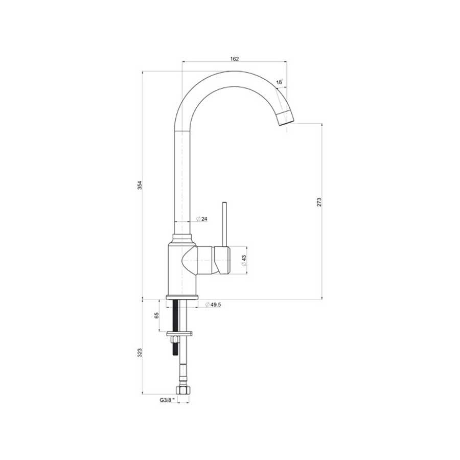 Rubinetti miscelatore per lavello cucina  canna tonda finitura Avena Modello Korea di Argo Rubinetterie