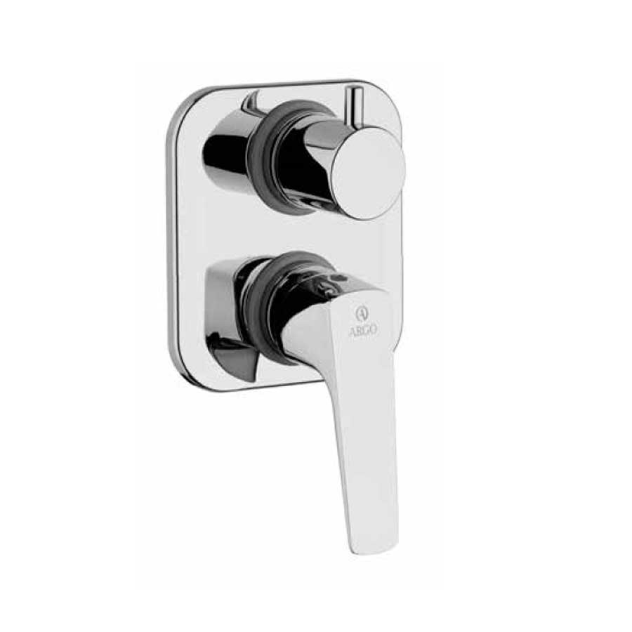 Rubinetto Miscelatore Monocomando per Doccia con deviatore rotativo a 2 uscite cromato collezione Bloom di Argo Rubinetterie
