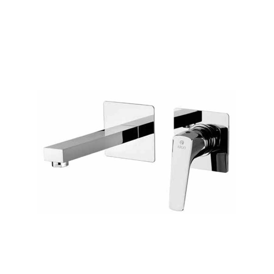 Set di Rubinetti per lavabo a muro e Bidet con Piletta Click-Clack cromato collezione Bloom di Argo Rubinetterie