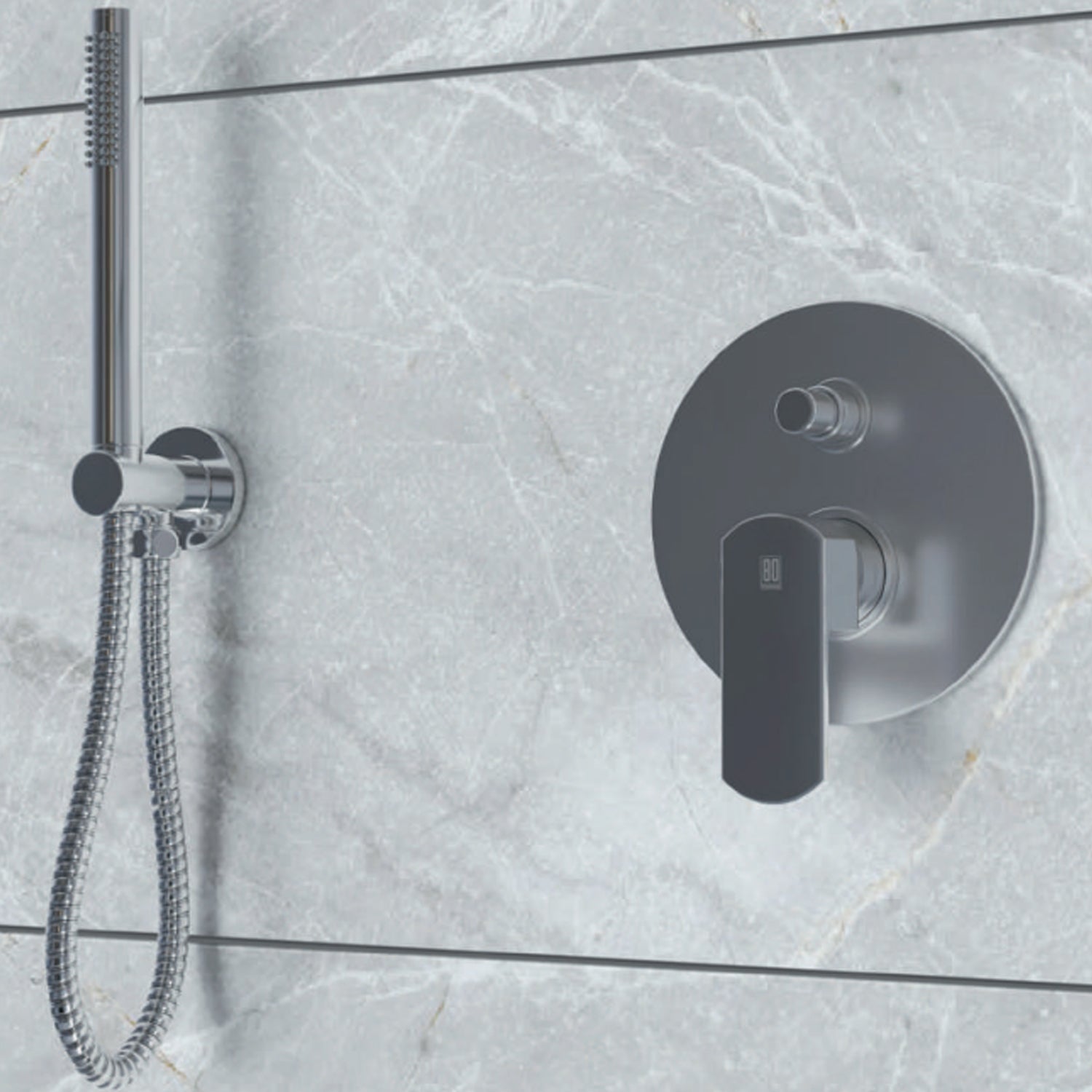 Miscelatore monocomando da incasso per doccia con deviatore RubiFlux serie Dema - Cromo