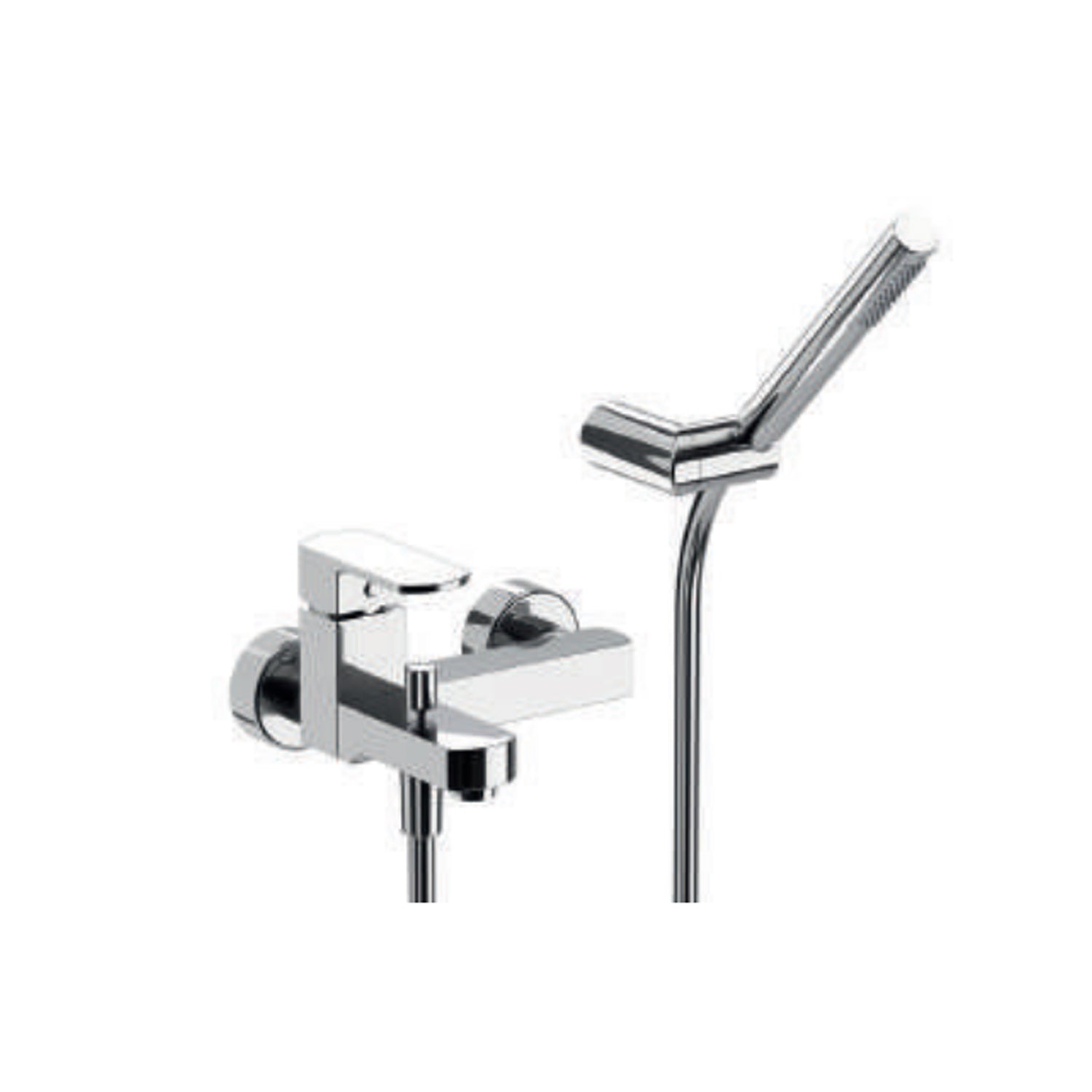 Miscelatore monocomando per vasca con kit doccino RubiFlux serie Dema - Cromo