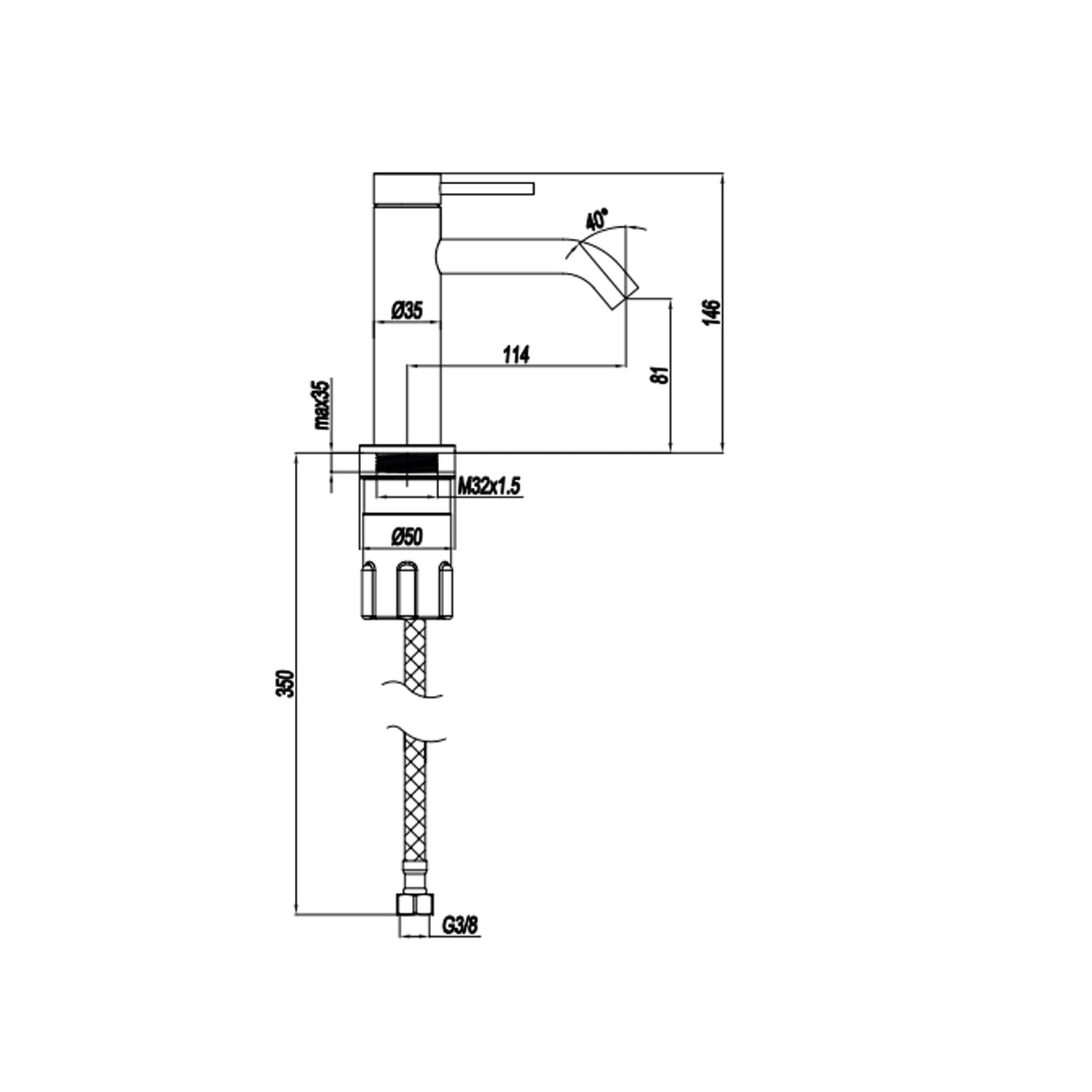 Miscelatore monocomando lavabo RubiFlux serie Regal - Cromo
