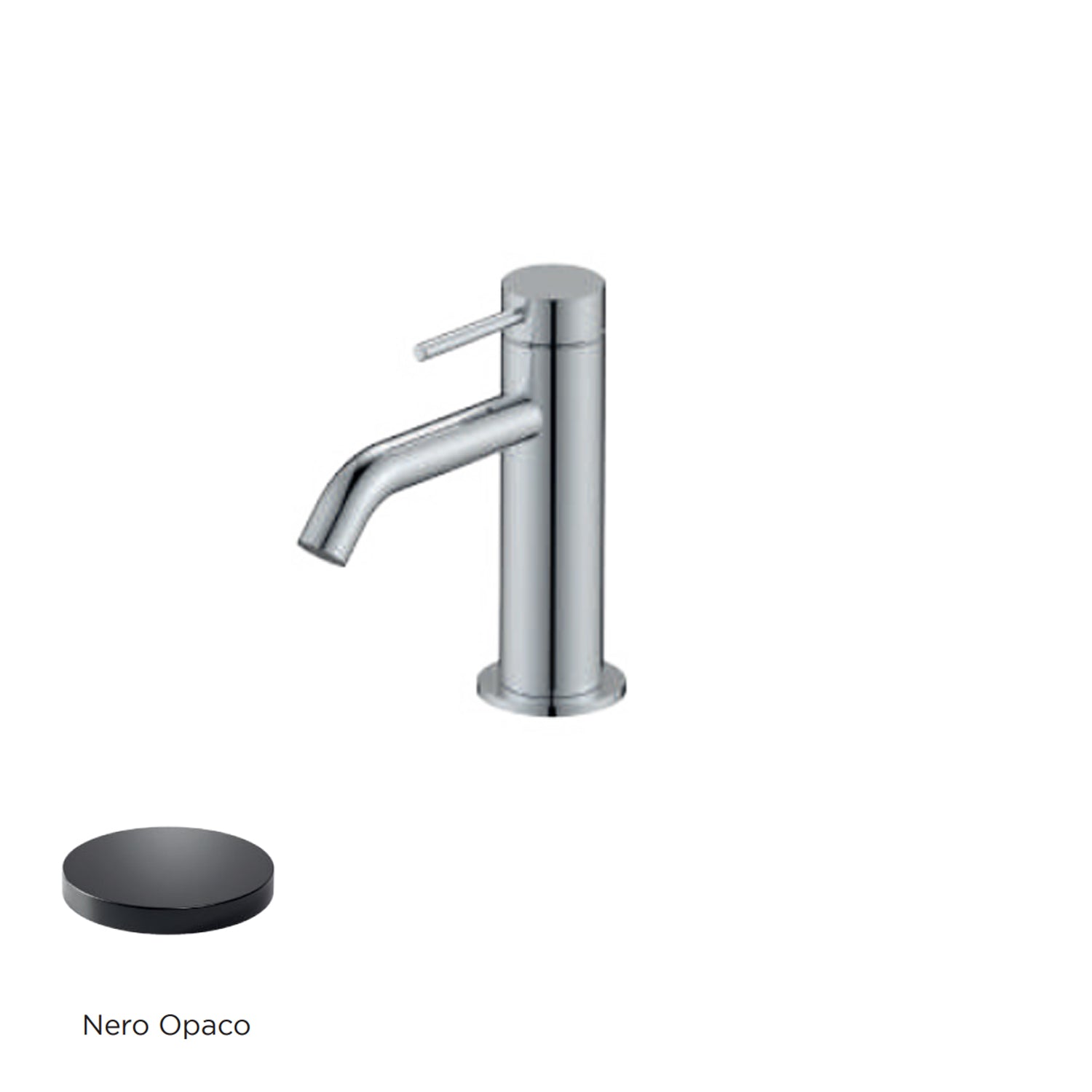 Miscelatore monocomando lavabo RubiFlux serie Regal - Nero Opaco