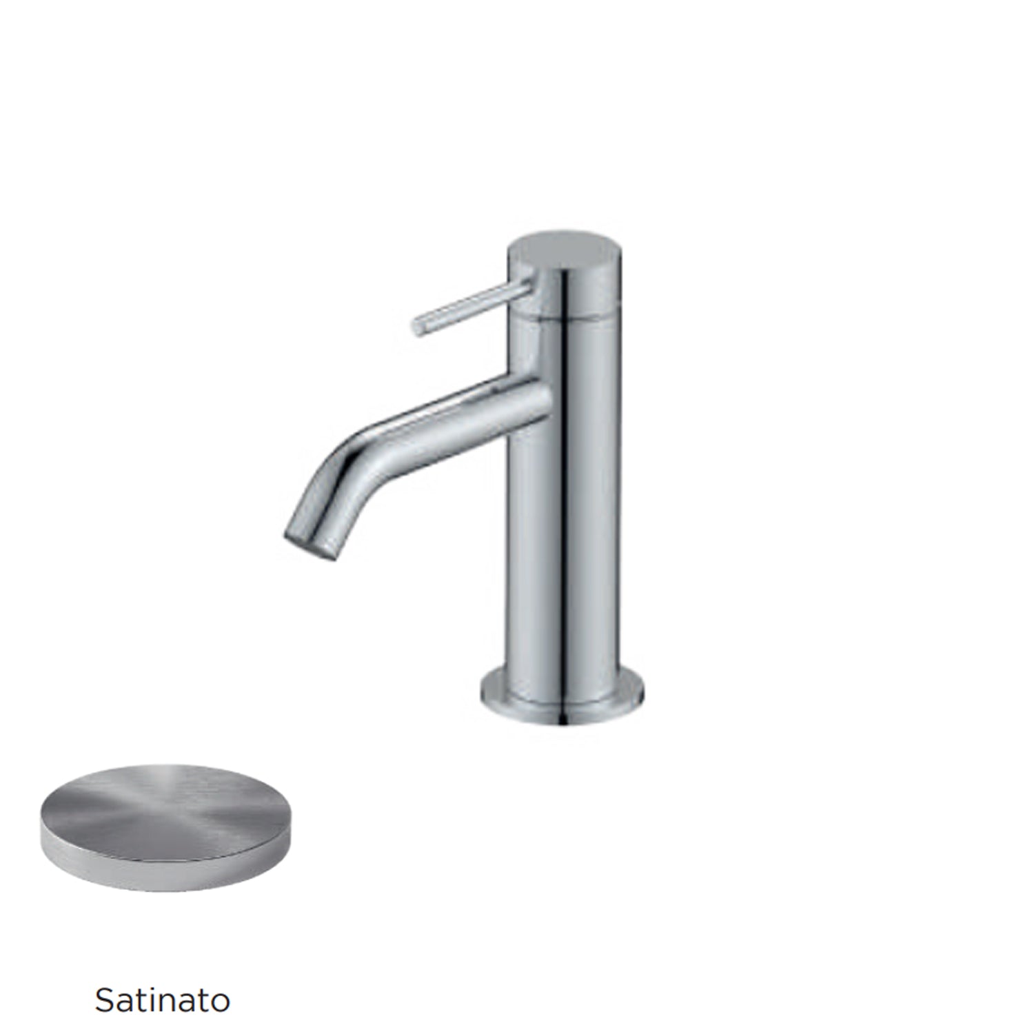 Miscelatore monocomando lavabo con scarico RubiFlux serie Regal - Satinato