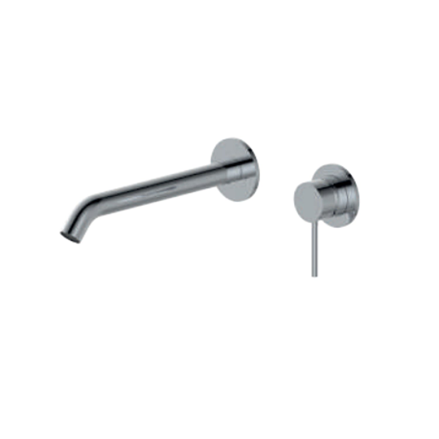 Miscelatore monocomando lavabo murale RubiFlux serie Regal canna 20 cm - Cromo