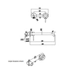 Miscelatore monocomando lavabo murale RubiFlux serie Regal canna 25 cm - Satinato