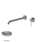 Miscelatore monocomando lavabo murale RubiFlux serie Regal canna 25 cm - Satinato
