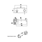 Miscelatore monocomando lavabo murale con piastra RubiFlux serie Regal canna 20 cm - Nero Opaco