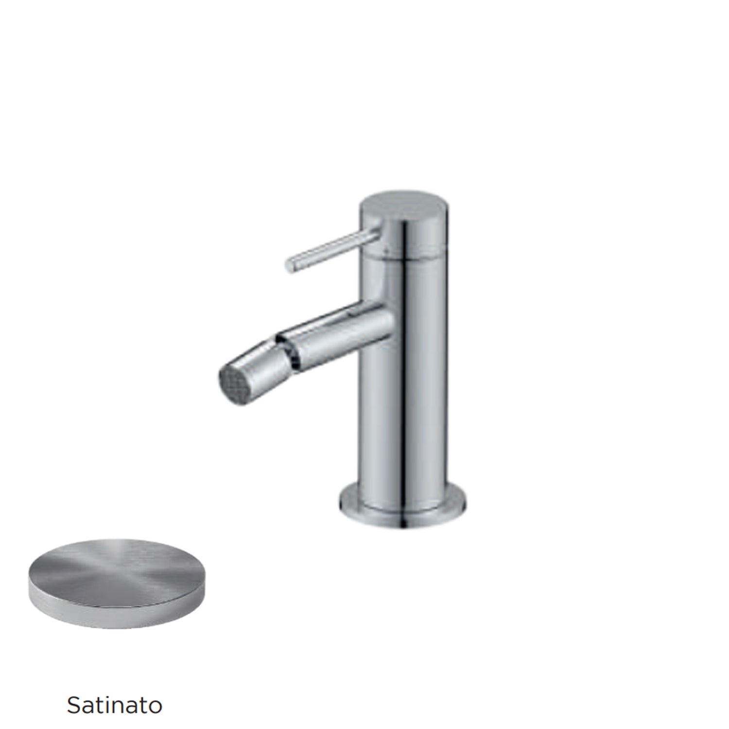 Miscelatore monocomando bidet con scarico RubiFlux serie Regal - Satinato