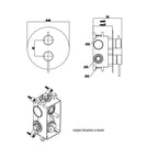Miscelatore monocomando da incasso per doccia con deviatore RubiFlux serie Regal - Satinato