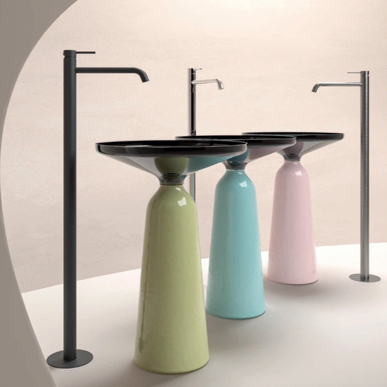 Miscelatore monocomando lavabo freestanding RubiFlux serie Regal - Cromo