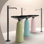 Miscelatore monocomando lavabo freestanding RubiFlux serie Regal - Nero Opaco