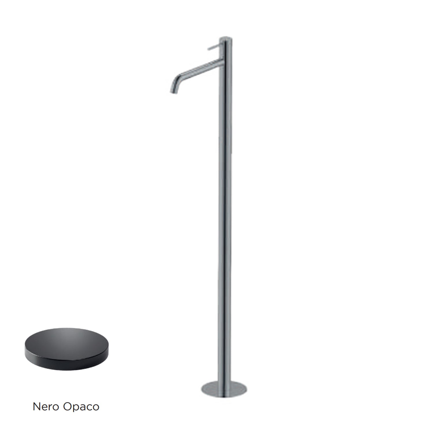 Miscelatore monocomando lavabo freestanding RubiFlux serie Regal - Nero Opaco