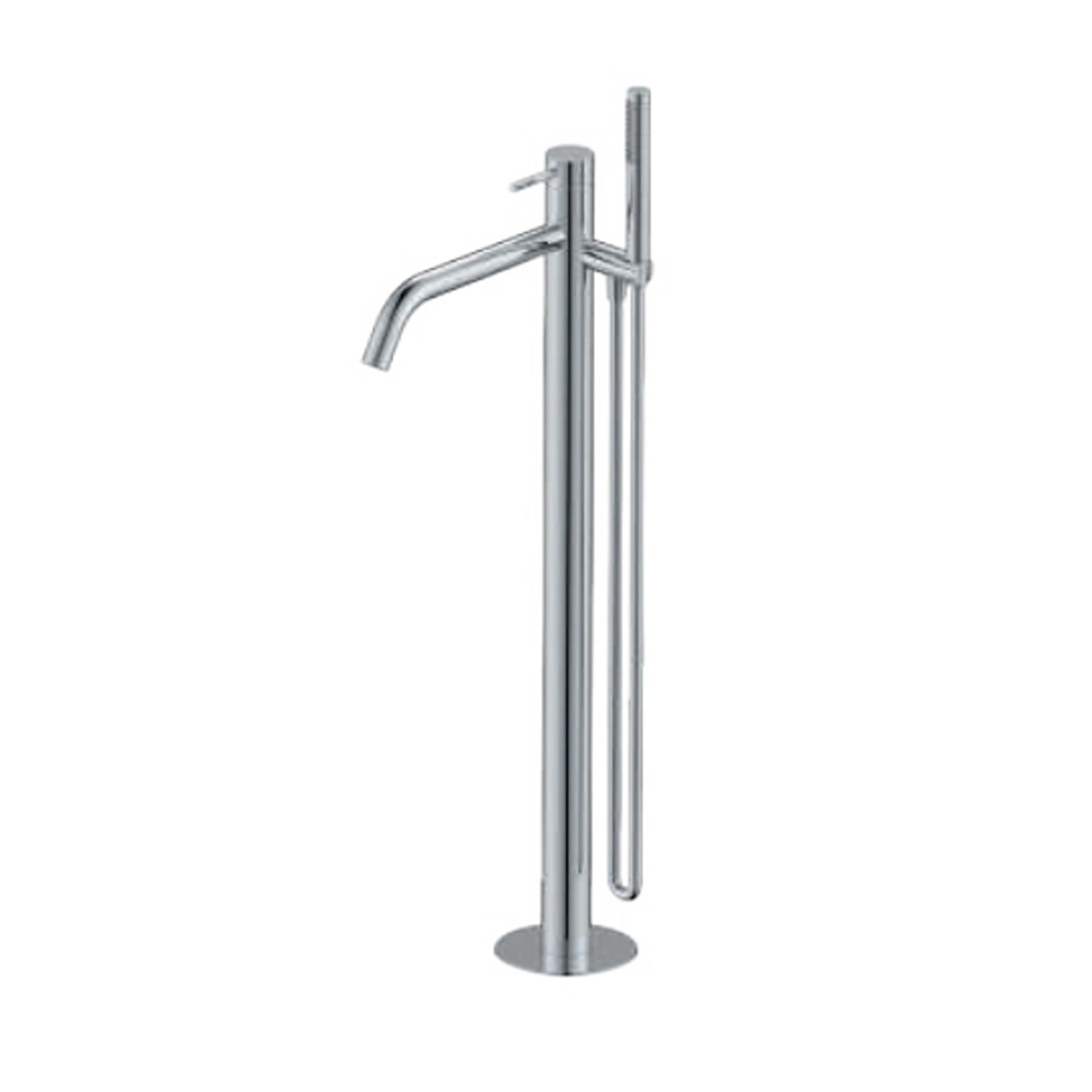 Miscelatore monocomando per vasca centro stanza con kit doccino RubiFlux serie Regal - Cromo