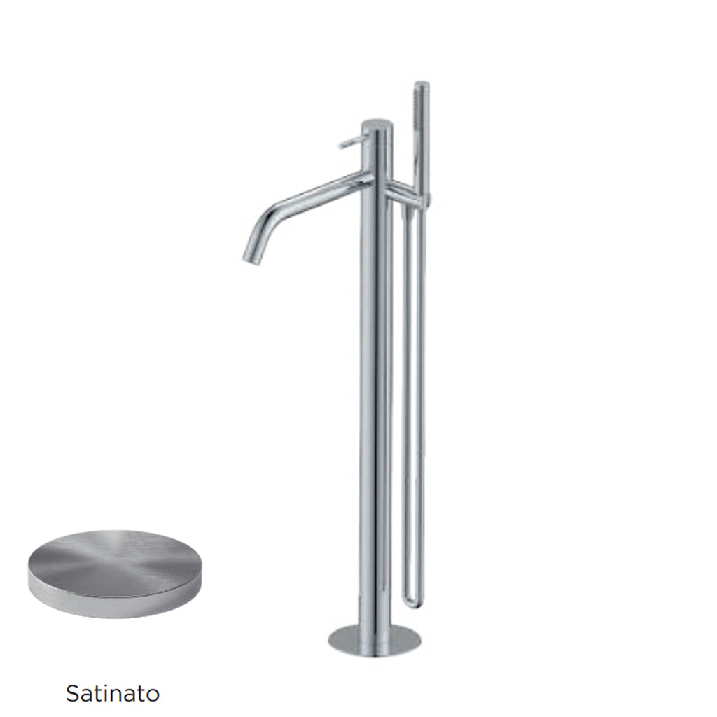 Miscelatore monocomando per vasca centro stanza con kit doccino RubiFlux serie Regal - Satinato