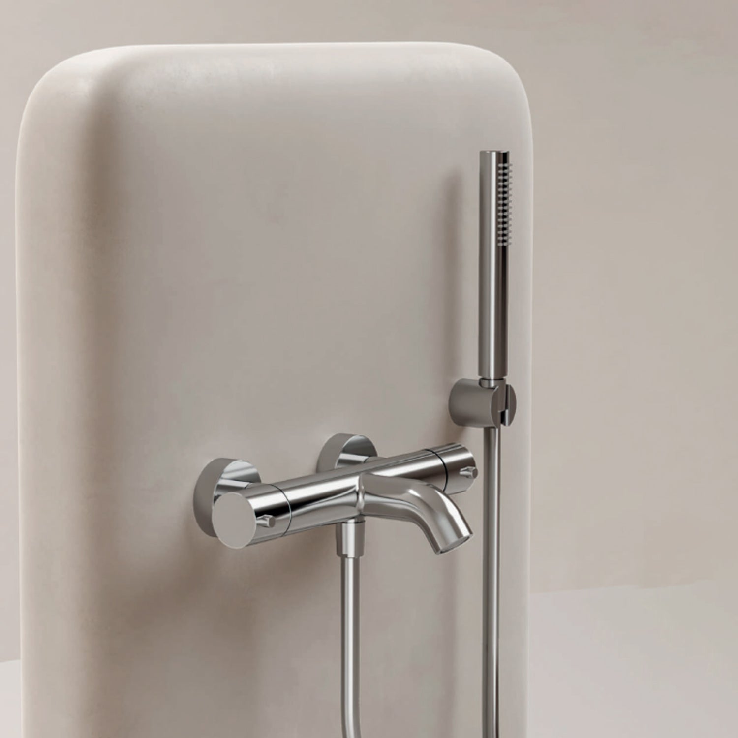 Miscelatore monocomando per vasca con kit doccino RubiFlux serie Regal - Satinato