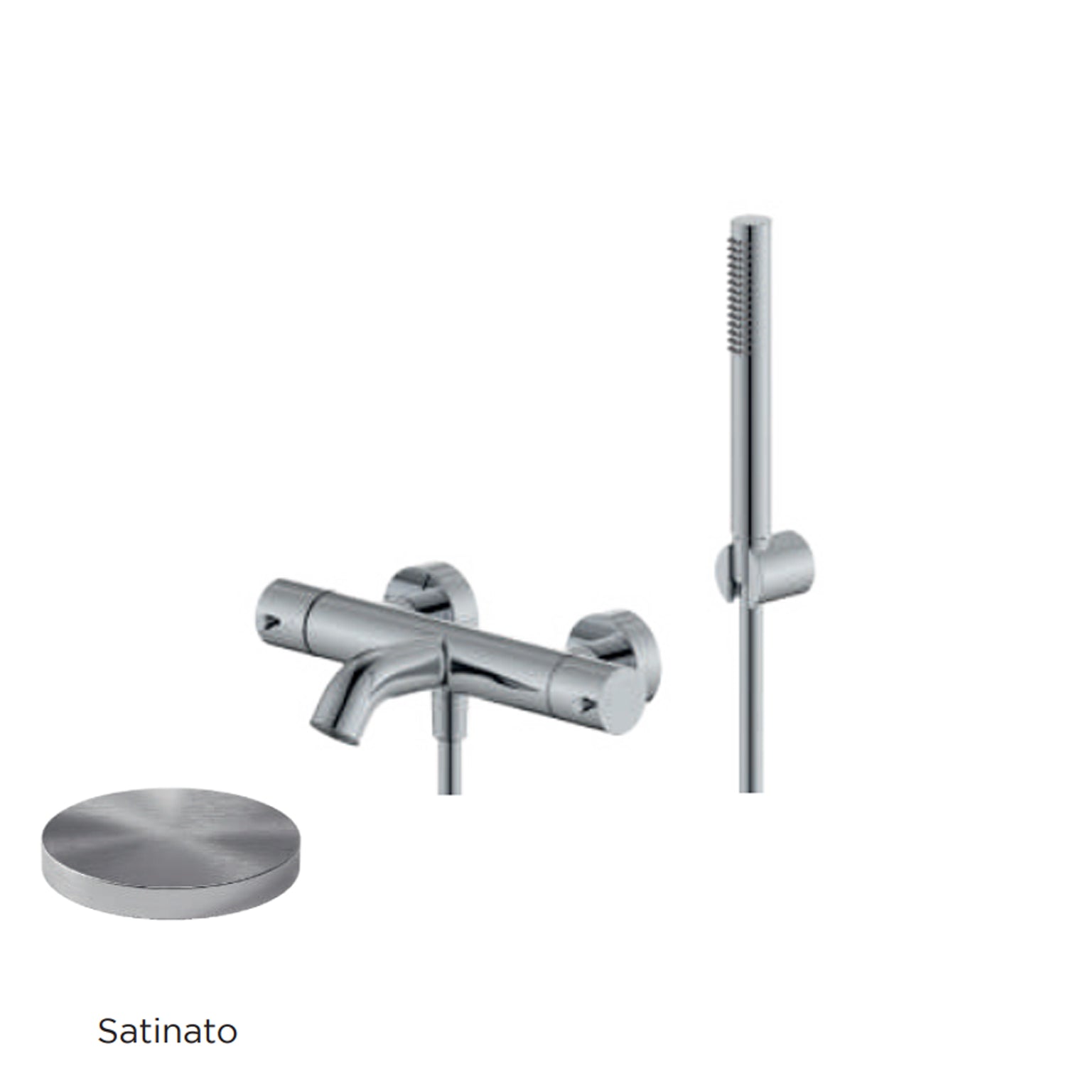 Miscelatore monocomando per vasca con kit doccino RubiFlux serie Regal - Satinato