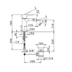 Miscelatore monocomando bidet con scarico RubiFlux serie Kyros - Cromo