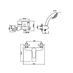 Miscelatore monocomando per vasca con kit doccino RubiFlux serie Kyros - Cromo