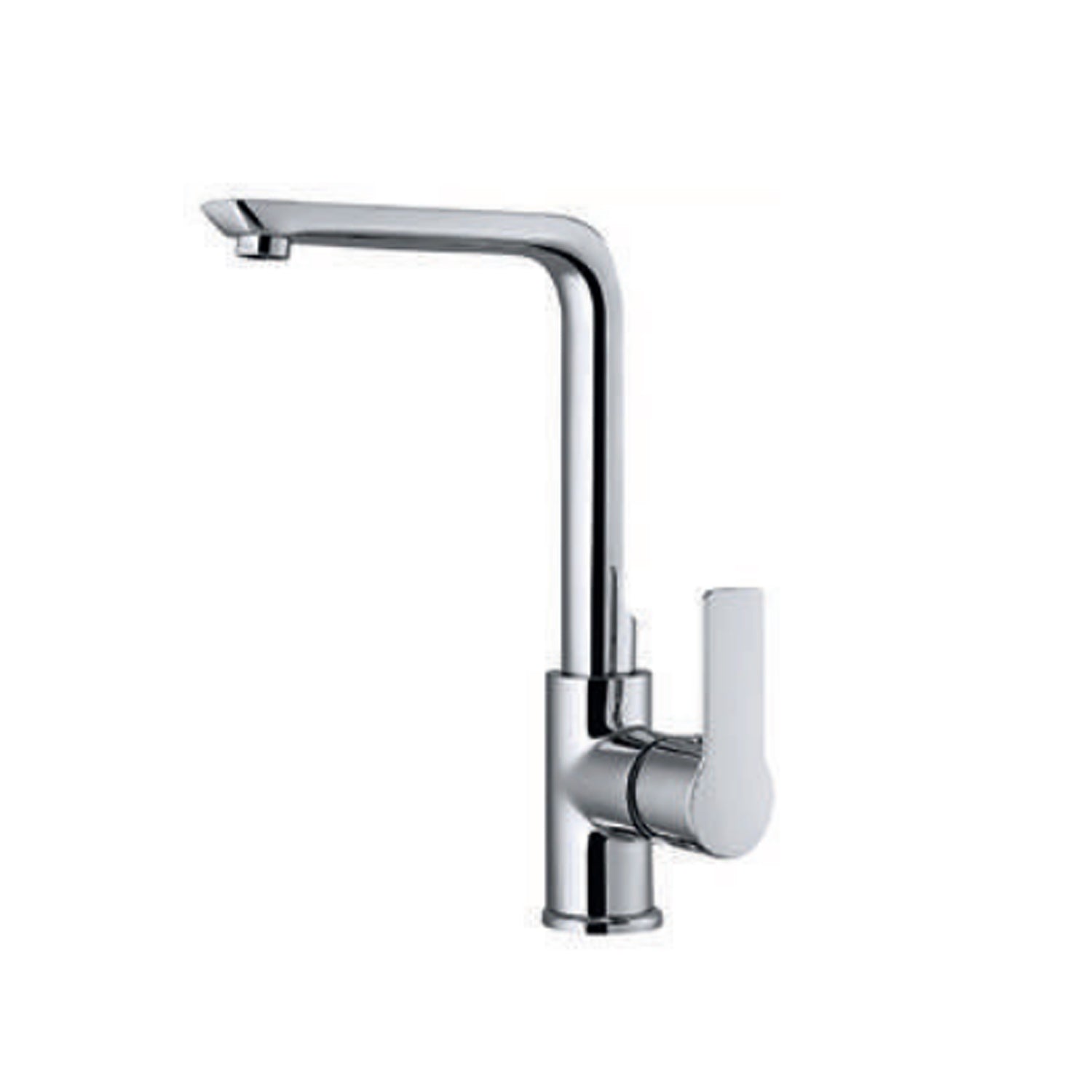 Miscelatore monocomando lavello con leva laterale RubiFlux serie Kyros - Cromo