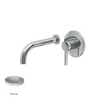 Miscelatore monocomando lavabo murale RubiFlux serie Tundra canna 20 cm - Nickel