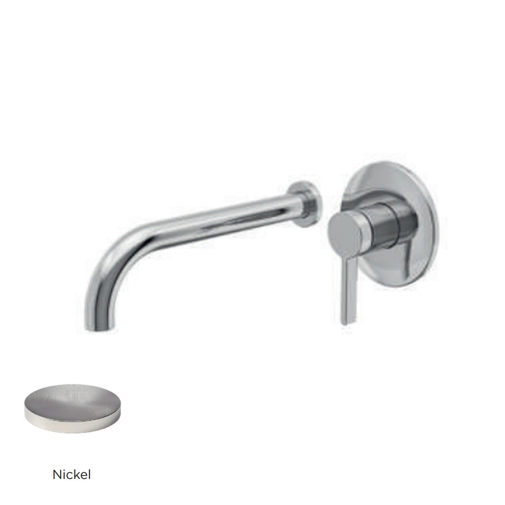 Miscelatore monocomando lavabo murale RubiFlux serie Tundra canna 25 cm - Nickel