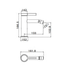 Miscelatore monocomando bidet RubiFlux serie Tundra - Nero Opaco