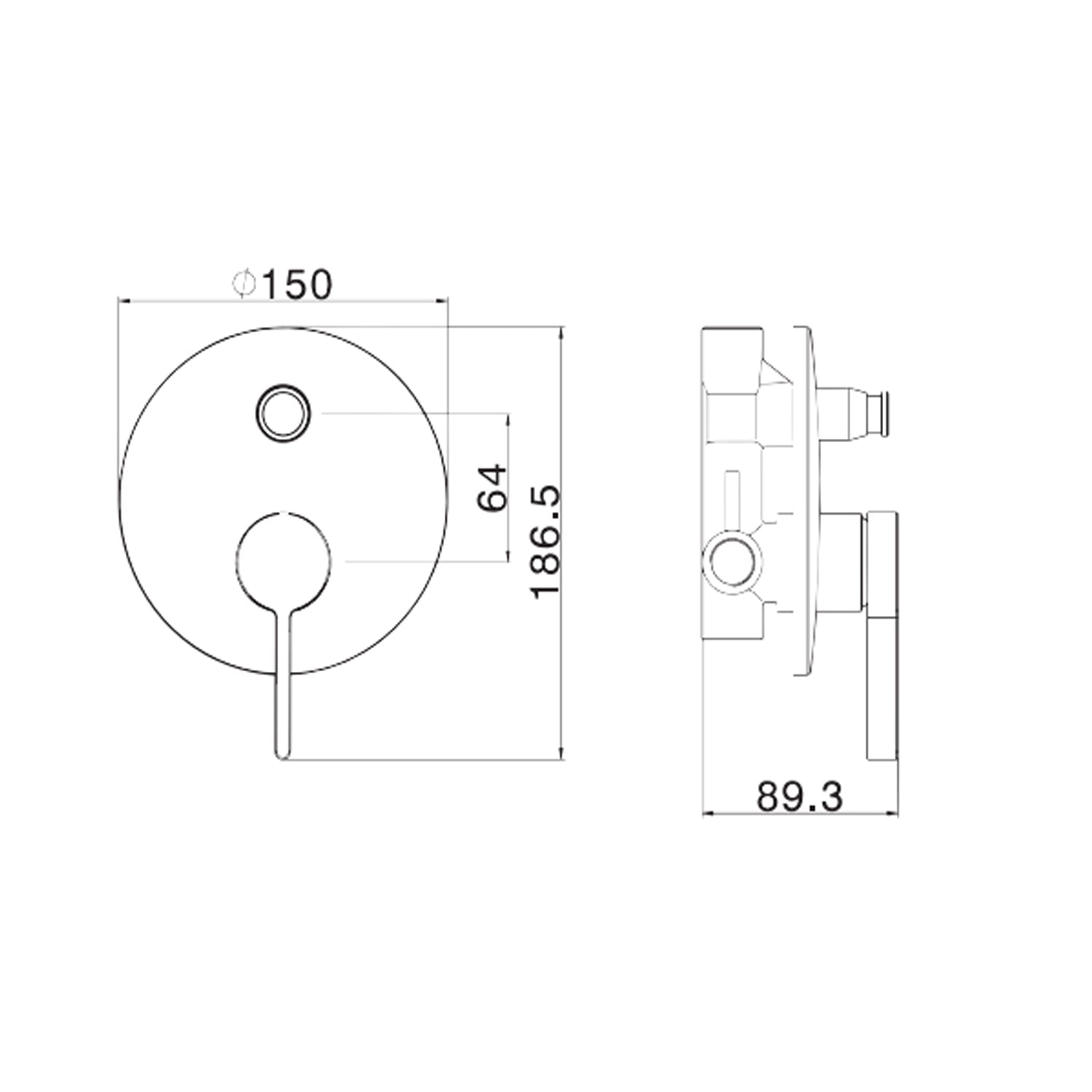 Miscelatore monocomando da incasso per doccia con deviatore RubiFlux serie Tundra - Cromo