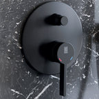 Miscelatore monocomando da incasso per doccia con deviatore RubiFlux serie Tundra - Nero Opaco