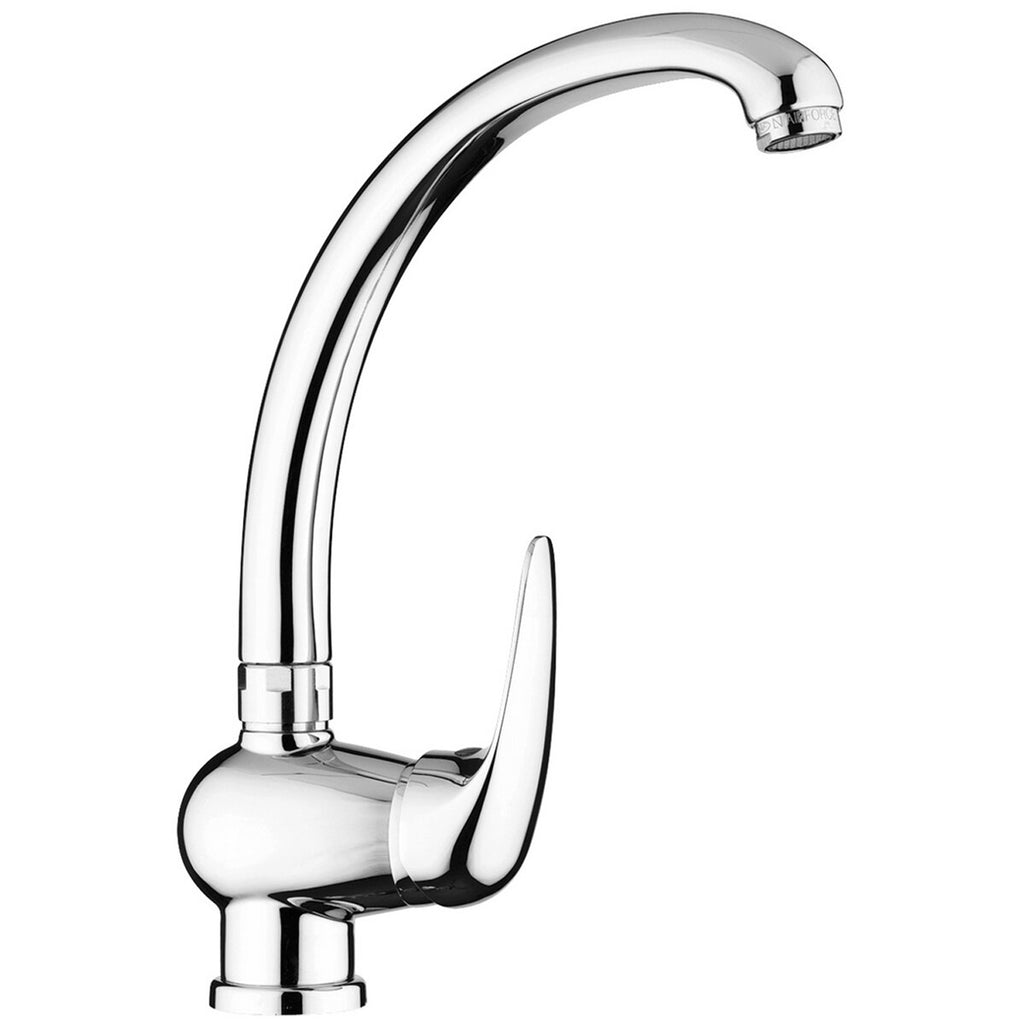 Miscelatore lavello monoforo con canna alta orientabile serie Duemila di Paffoni - Cromato