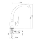 Miscelatore lavello monoforo con canna alta orientabile serie Duemila di Paffoni - Cromato