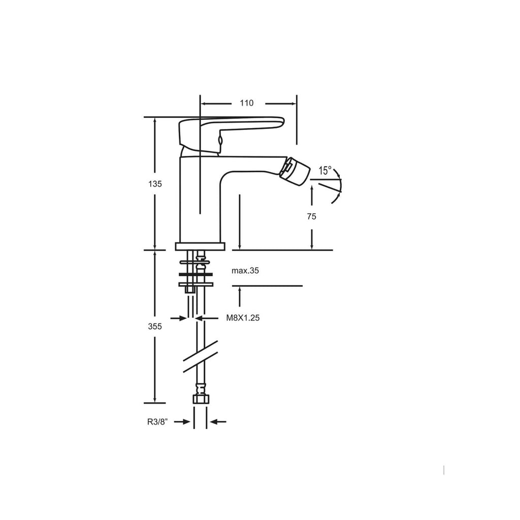 Coppia miscelatore lavabo e bidet RubiFlux Idroblue - Cromo