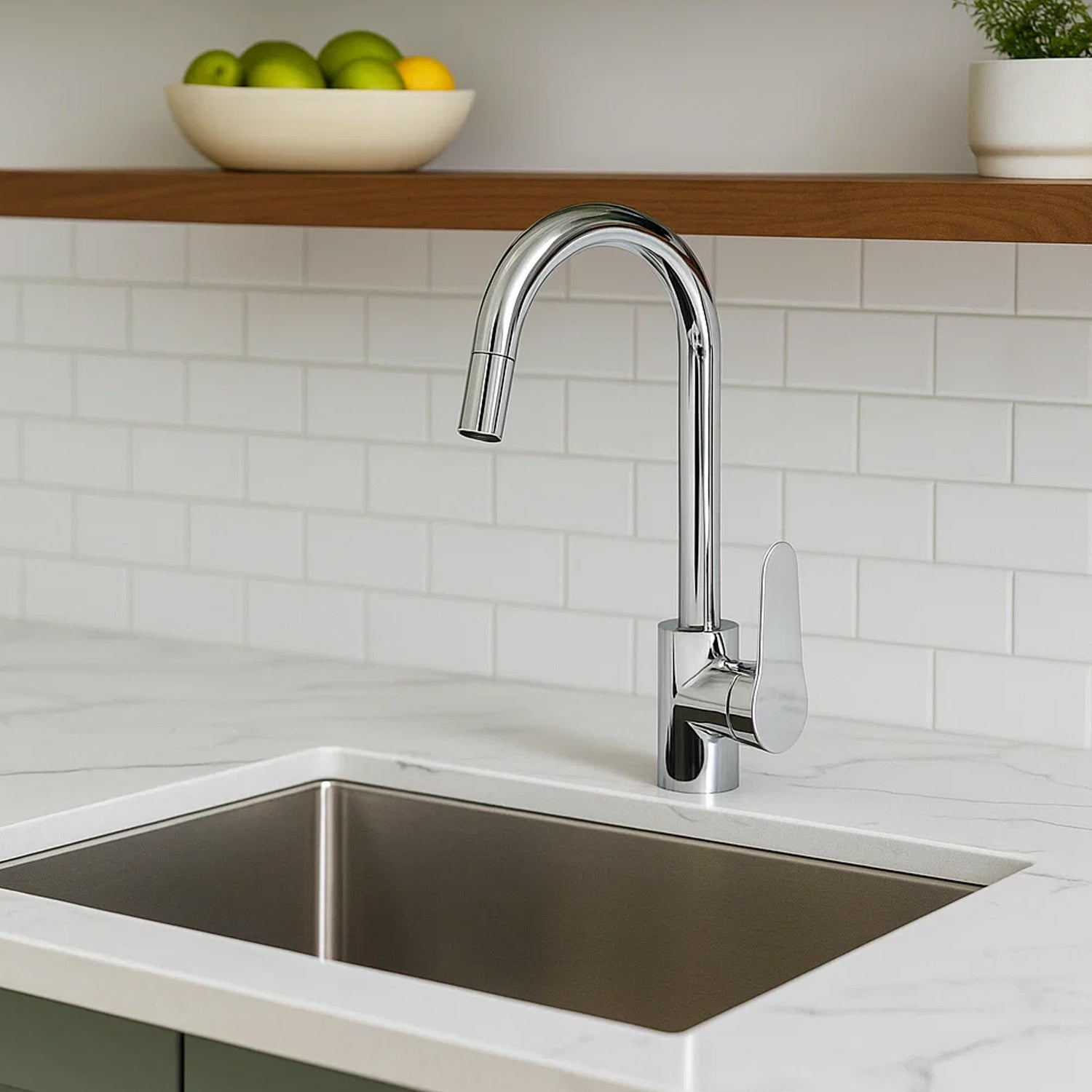 Miscelatore cucina RubiFlux Idroblue con bocca orientabile - Cromo