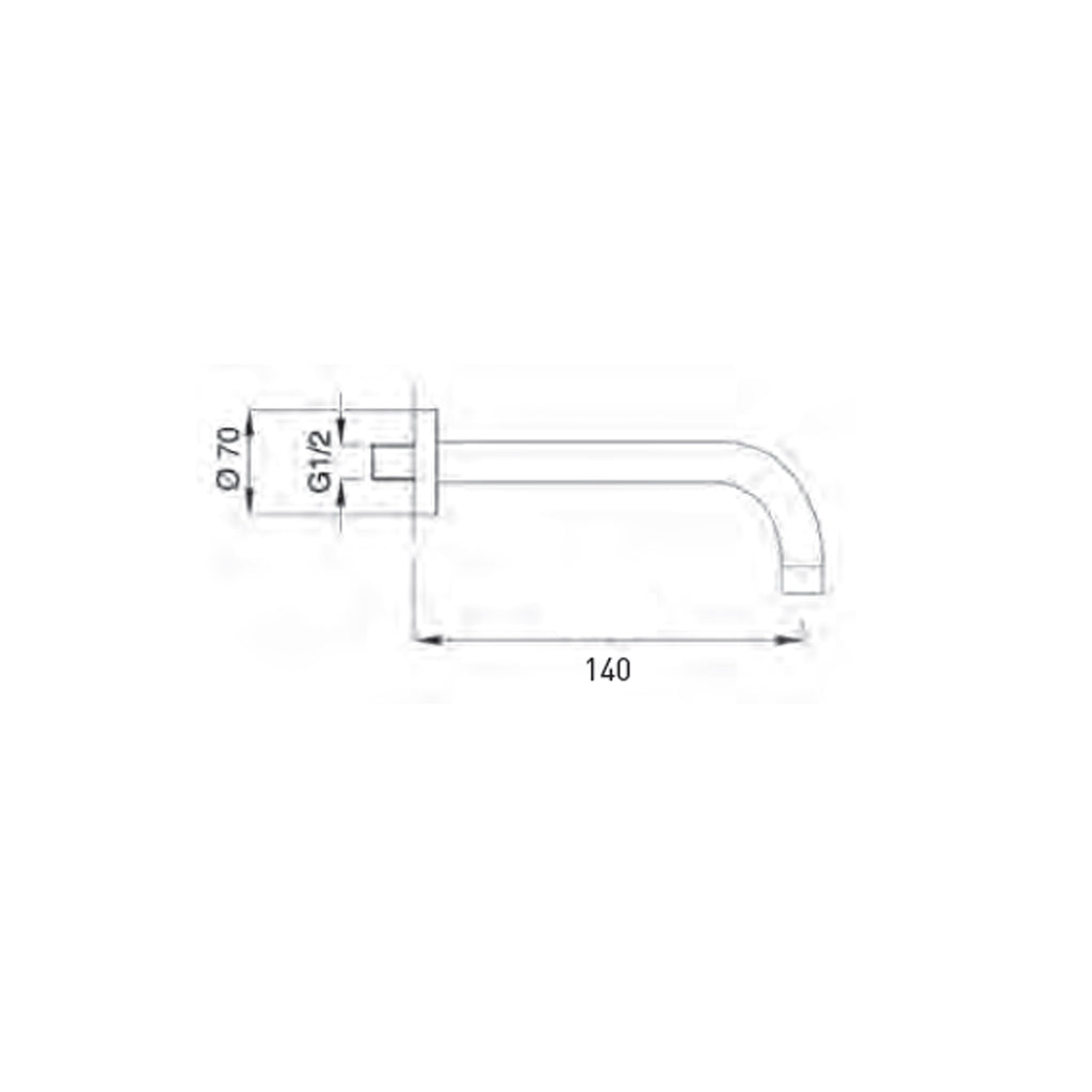 Bocca a parete senza piastra in ottone Keller Taps - Cromo