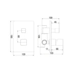 Miscelatore incasso doccia con deviatore a due vie Serie Lilium Modello Grey Rubiflux - Nickel spazzolato