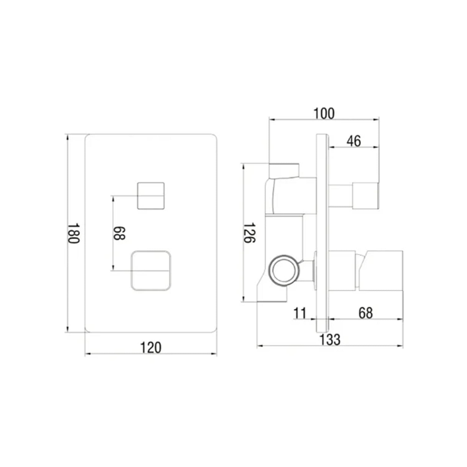Miscelatore incasso doccia con deviatore a due vie Serie Lilium Modello Grey Rubiflux - Nickel spazzolato