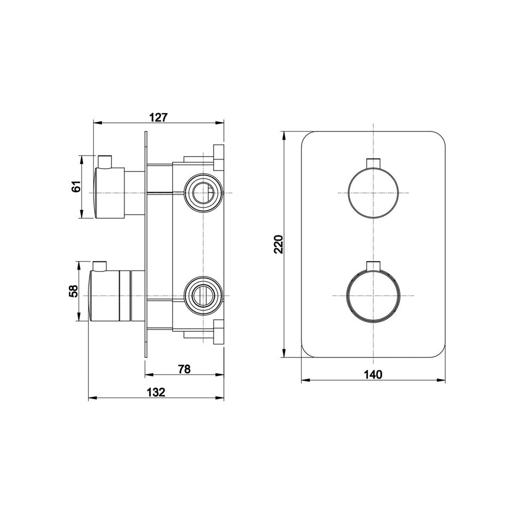 Termostatico doccia incasso 2 vie con easy box nichel opaco