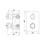 Termostatico doccia incasso 2 vie con easy box nichel opaco