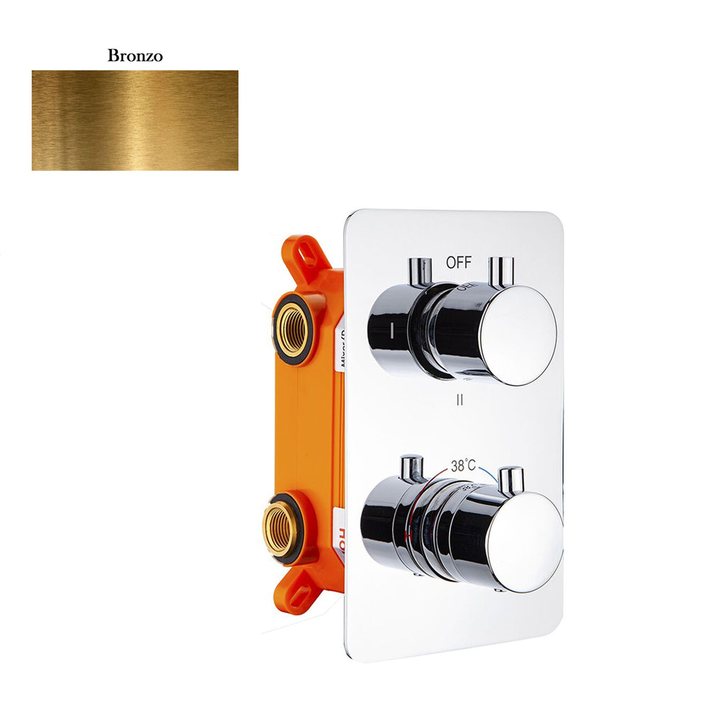 Termostatico doccia incasso 2 vie con easy box bronzo