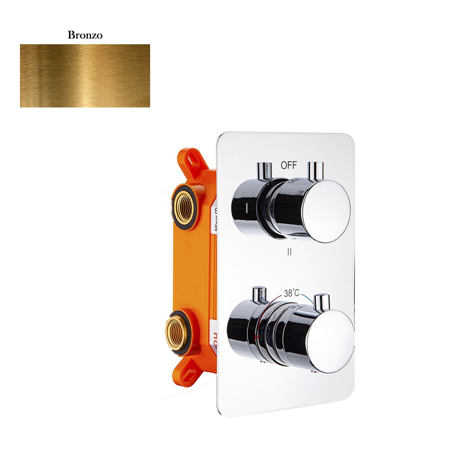 Termostatico doccia incasso 2 vie con easy box bronzo