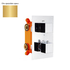 Termostatico doccia incasso squadrato 3 vie con easy box oro spazzolato