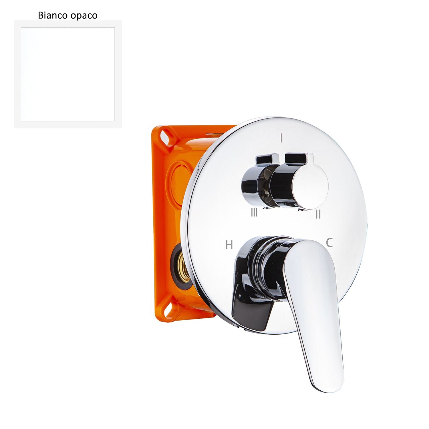 Termostatico doccia incasso tondo 2 vie con easybox bianco