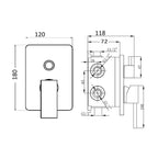 Miscelatore incasso 2 vie con easy box e cartuccia senza distributore