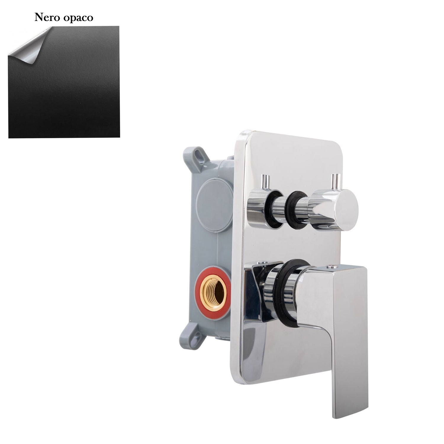 Miscelatore incasso 2 vie nero con easy box e cartuccia senza distributore